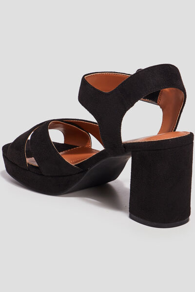 Sandales à talons noir femme