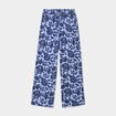 Pantalon fluide large taille &eacute;lastiqu&eacute;e bleu fille