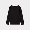 T-shirt col rond manches longues coton noir gar&ccedil;on