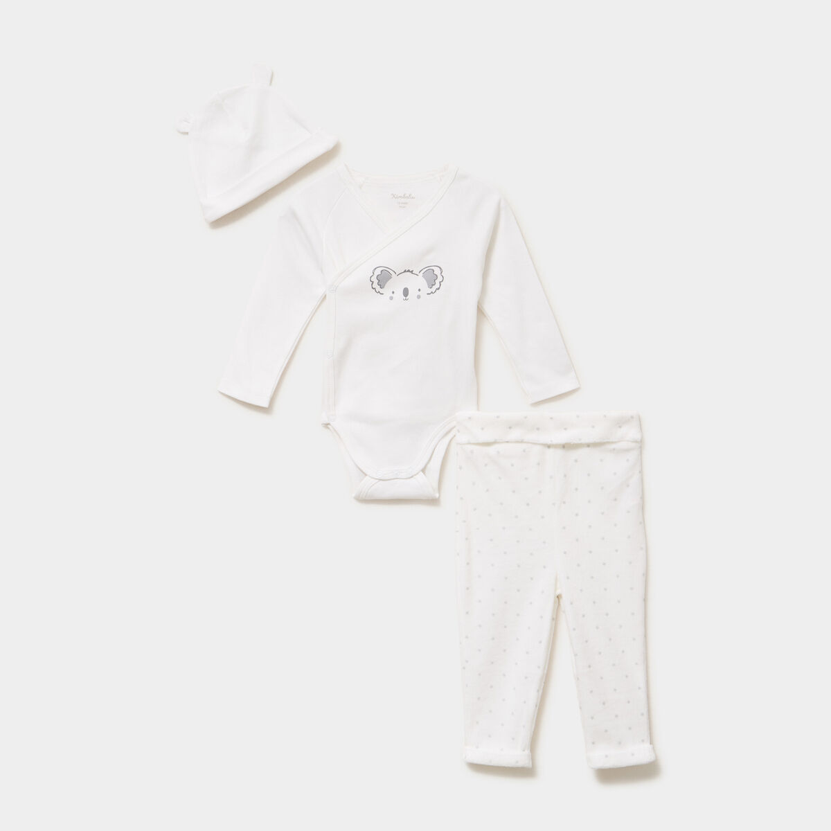 Ensemble 2 pi&egrave;ces coton blanc b&eacute;b&eacute;