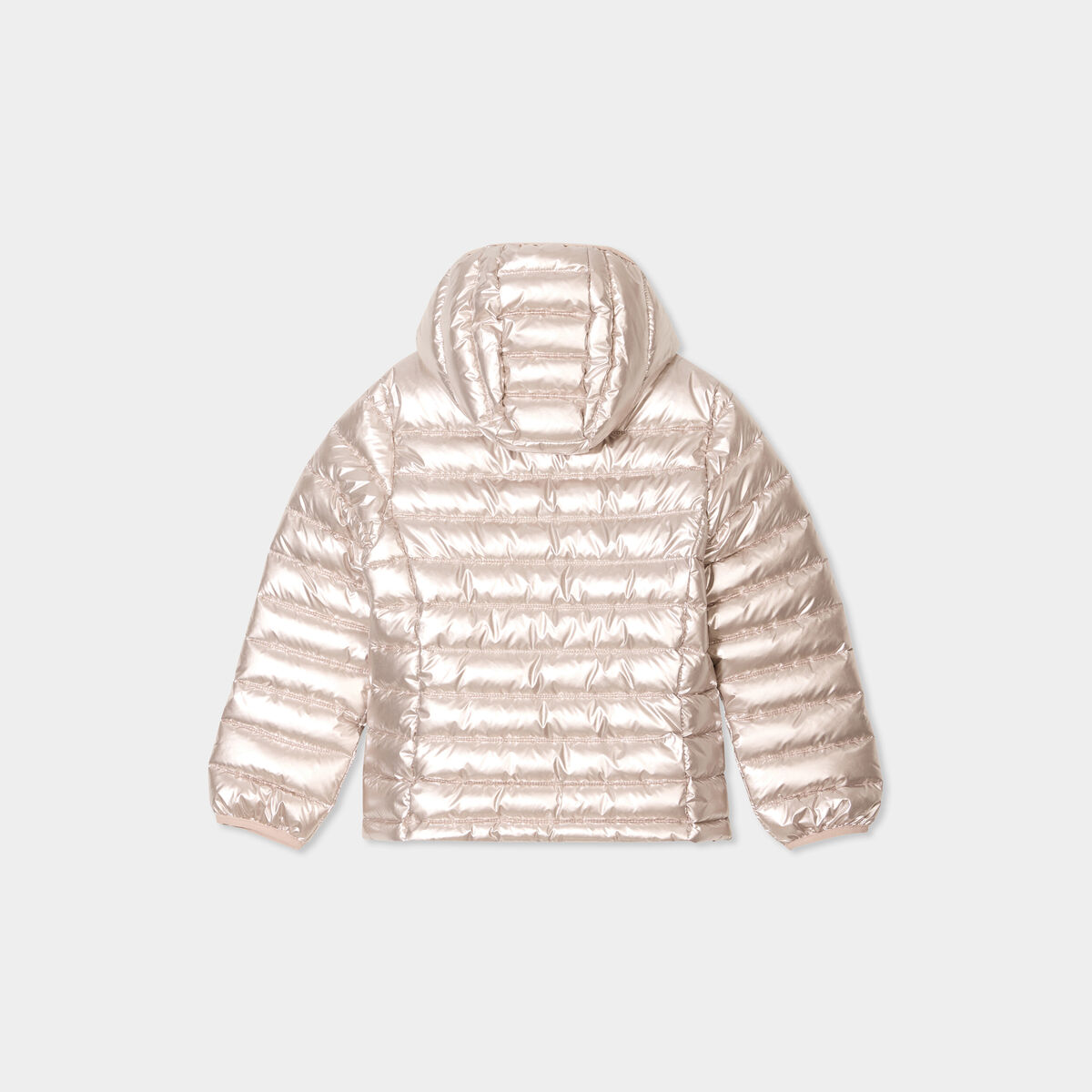 Doudoune l&eacute;g&egrave;re &agrave; capuche imperm&eacute;able couleur argent fille