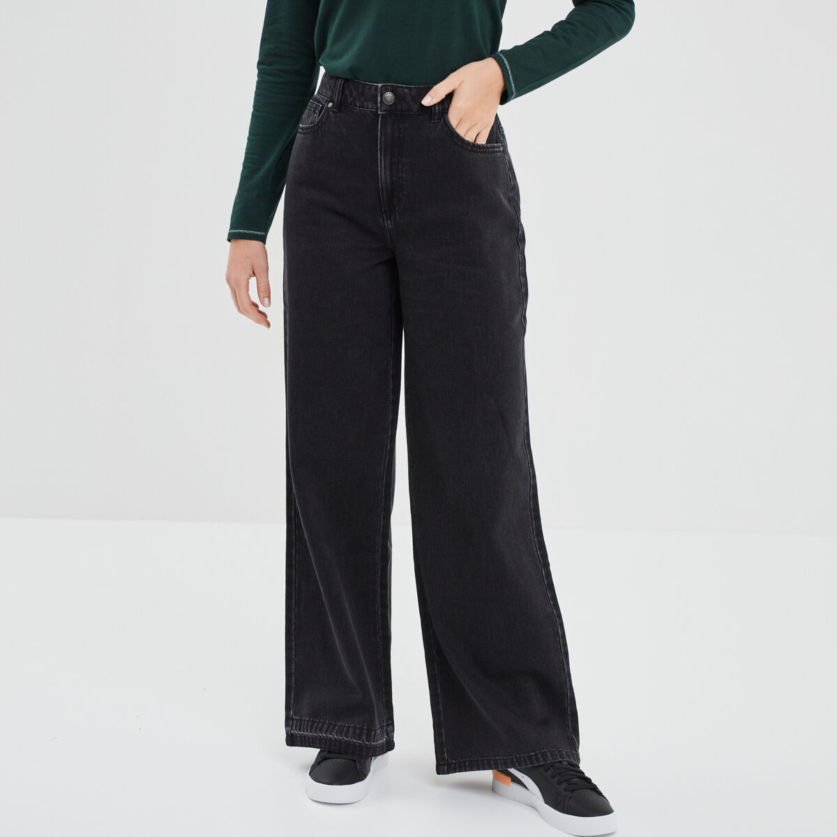 Jeans wide leg Liberto noir femme