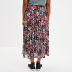 Jupe midi plissée patineuse multicolore femme