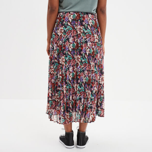jupe midi plissee patineuse multicolore femme Jupe midi plissée patineuse multicolore femme