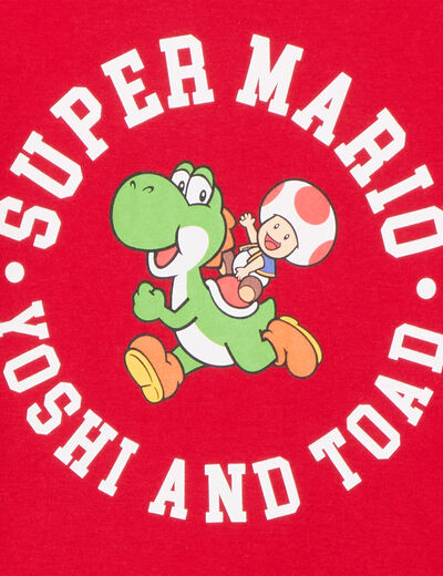 T-shirt manches courtes coton Mario rouge garçon