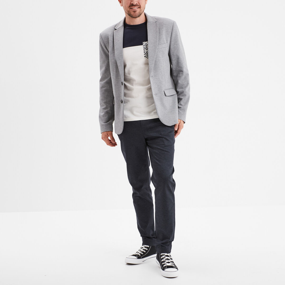 Pantalon chino slim bleu foncé homme