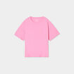 T-shirt col rond manches courtes coton rose fille