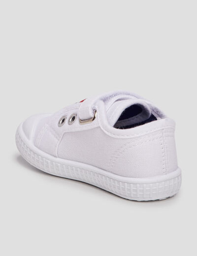 Tennis bout renforc&eacute; semelle souple blanc b&eacute;b&eacute; gar&ccedil;on