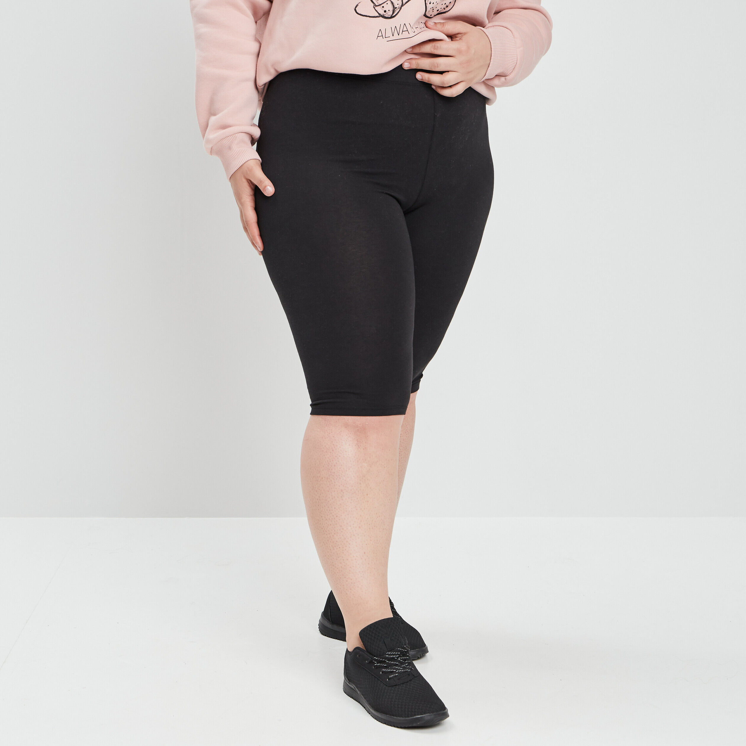 Short cycliste coton noir femme grande taille MODAVISTA