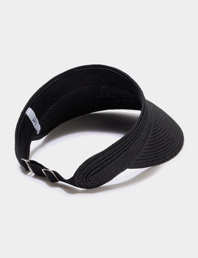 Visi&egrave;re paille tress&eacute;e noir femme