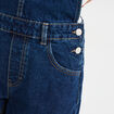 Salopette en jean mom boutonnée bleu foncé femme
