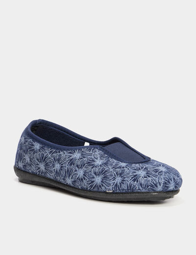 Chaussons ballerines bleu femme