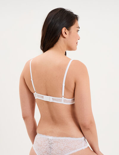 Soutien-gorge corbeille padd&eacute; dentelle blanc femme