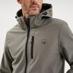 Blouson d&eacute;perlant fourr&eacute; &agrave; capuche gris homme