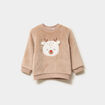 Sweat effet polaire manches longues taupe b&eacute;b&eacute; gar&ccedil;on