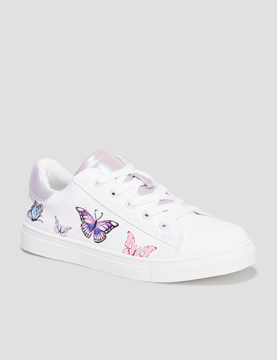 Tennis basses zippées Liberto blanc fille