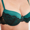Soutien-gorge corbeille dentelle vert foncé femme