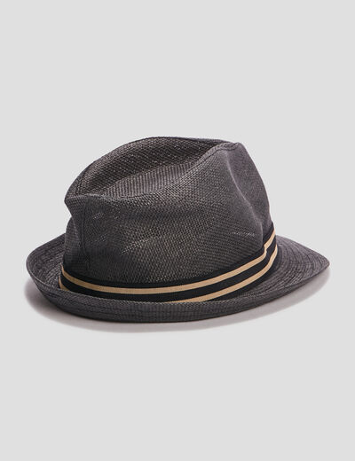 Chapeau trilby tressé gris foncé homme