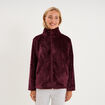 Veste de pyjama col montant polaire prune femme