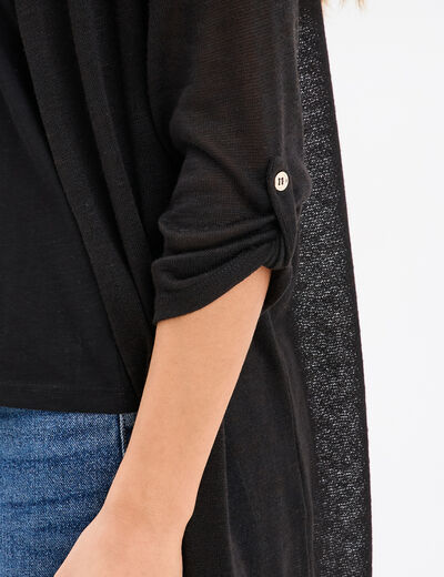 Gilet manches 3/4 noir femme
