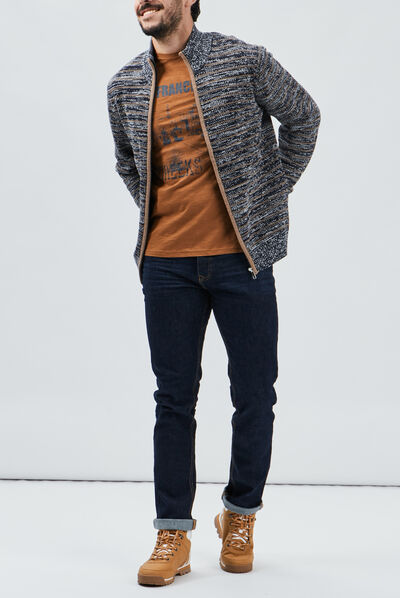 Jeans straight taille standard denim brut homme