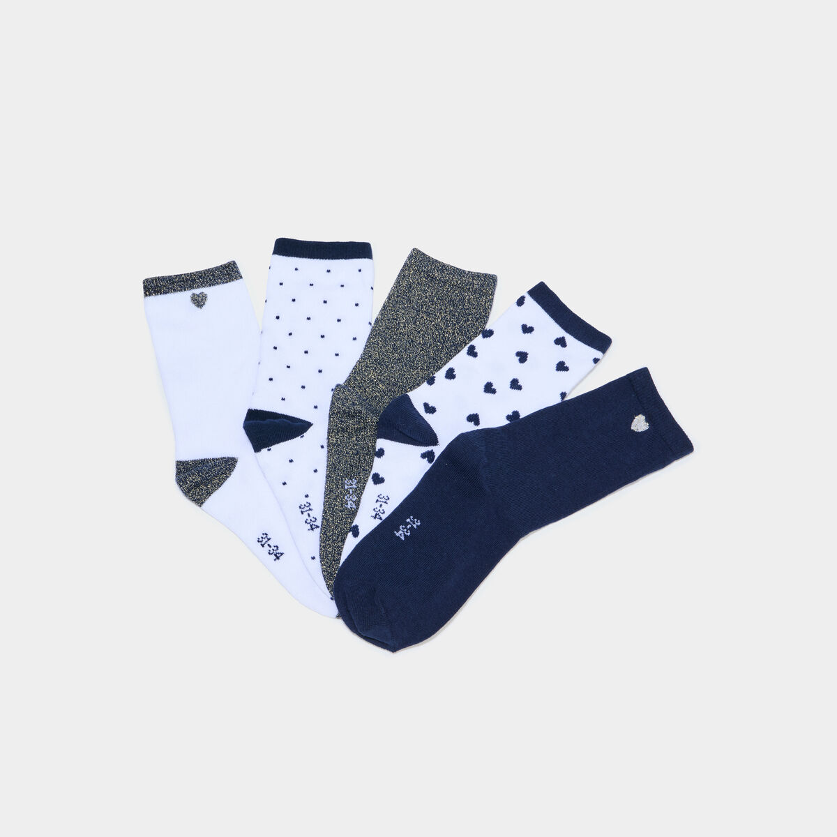 Lot 5 paires de chaussettes multicolore fille