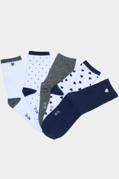 Lot 5 paires de chaussettes multicolore fille