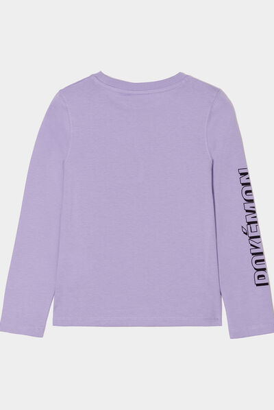 T-shirt manches longues Pokémon Miaouss parme fille