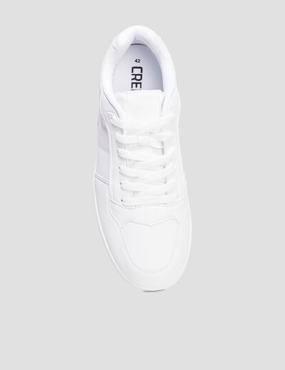 Tennis basses &agrave; lacets blanc homme