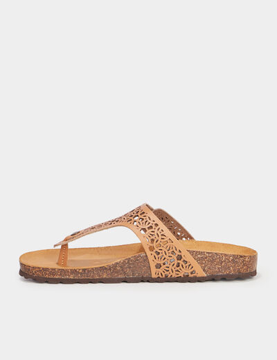 Mules d&eacute;tails ajour&eacute;s en cuir Creeks marron femme