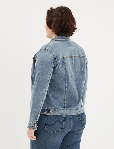 Veste en jean boutonnée Creeks denim stone femme grande taille