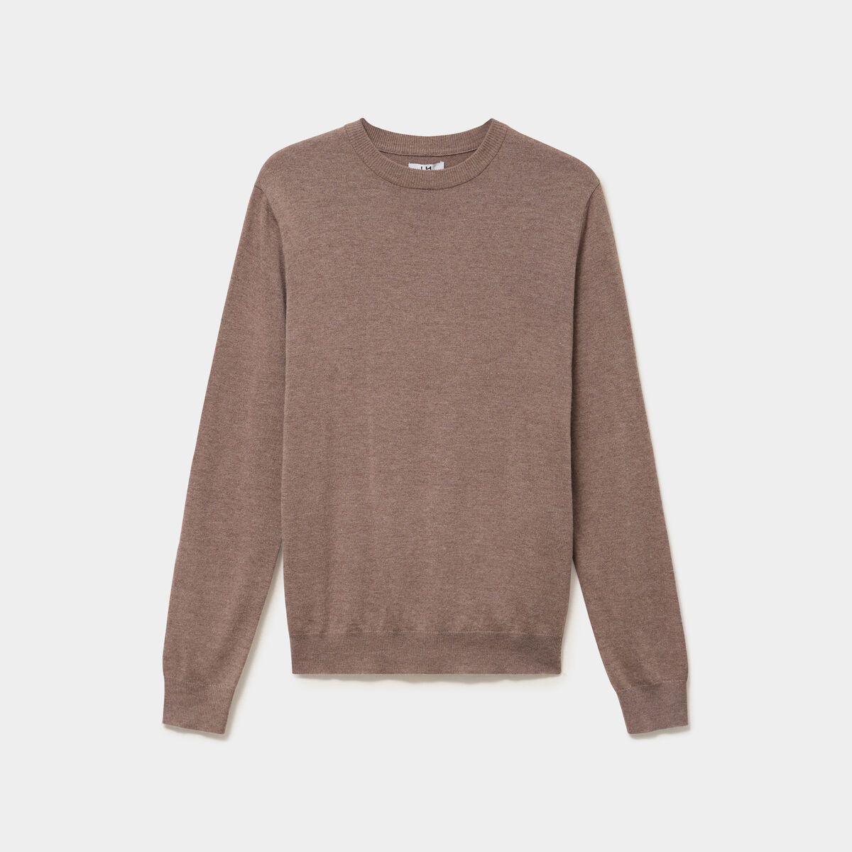 Pull col rond manches longues gris homme