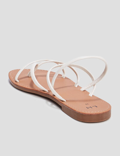 Sandales plates blanc femme