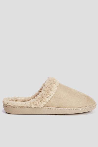 Chaussons mules Isotoner camel femme