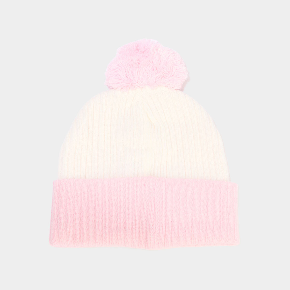 Bonnet &agrave; pompon Stitch ivoire fille