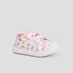 Tennis en toile à scratchs blanc bébé fille