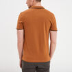 Polo manches courtes bords contrastés marron homme