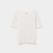 T-shirt col rond manches courtes coton blanc femme