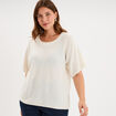 Pull manches courtes ivoire femme grande taille