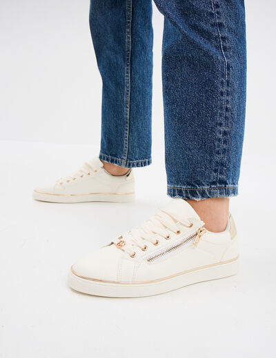 Tennis basses &agrave; lacets Mosquitos blanc femme