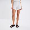 Short droit effet crochet blanc femme