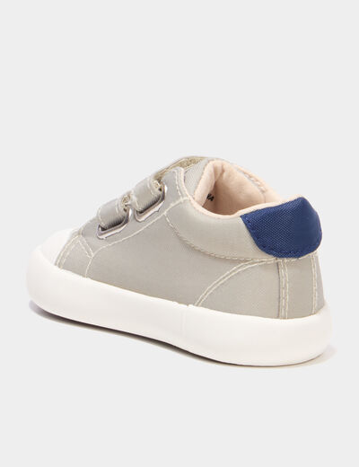 Baskets montantes scratchs bout renforc&eacute; vert olive b&eacute;b&eacute; gar&ccedil;on