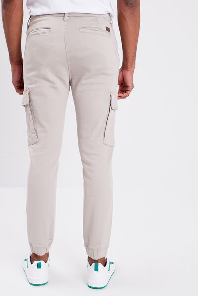 Pantalon cargo à coulisse sable homme
