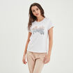 T-shirt ajusté col rond coton Creeks blanc femme