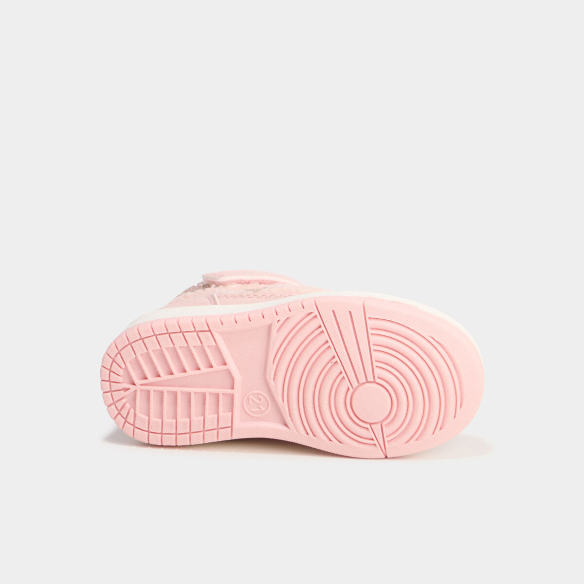 Baskets montantes &agrave; scratchs rose b&eacute;b&eacute; fille