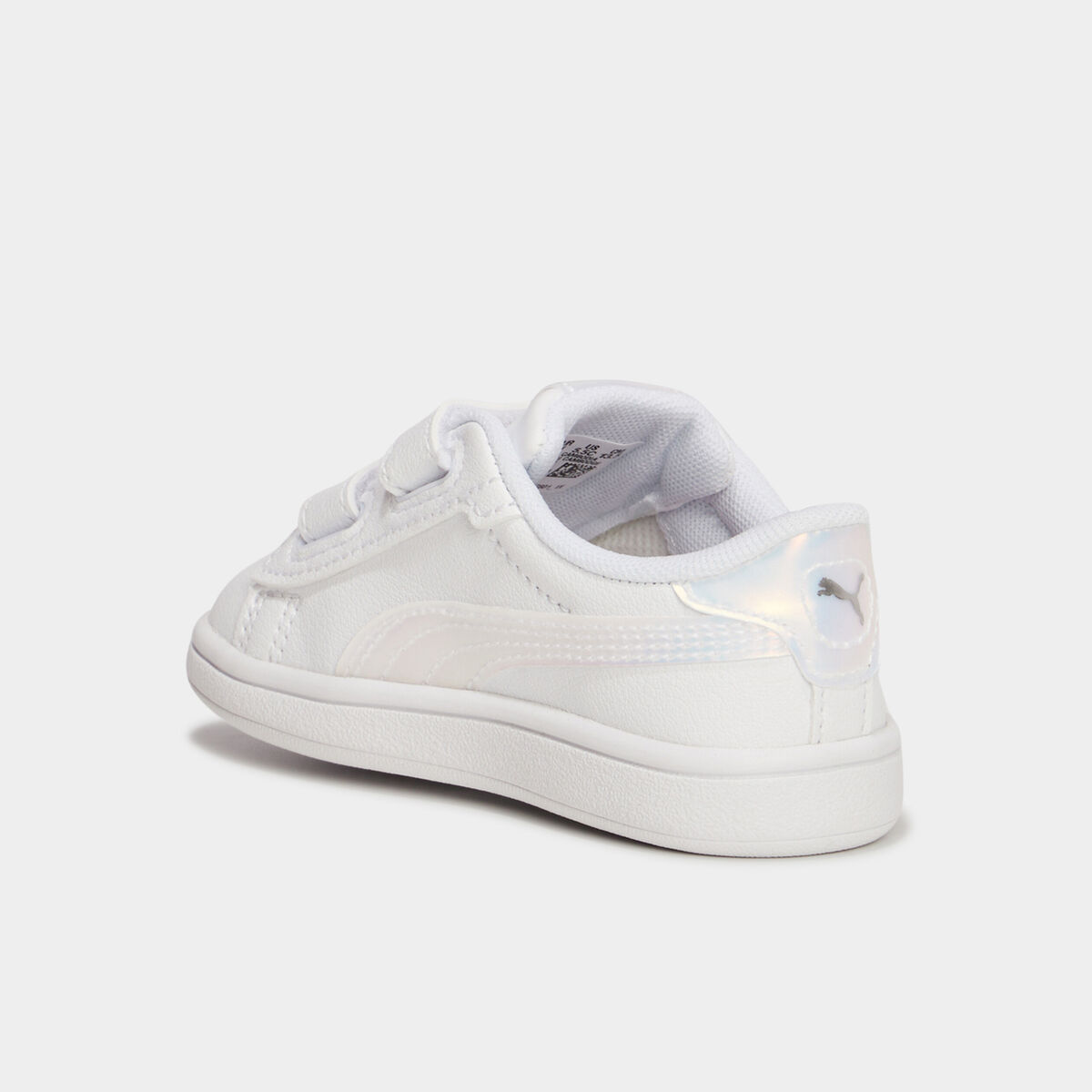 Tennis basses à scratchs Puma Smash blanc bébé fille