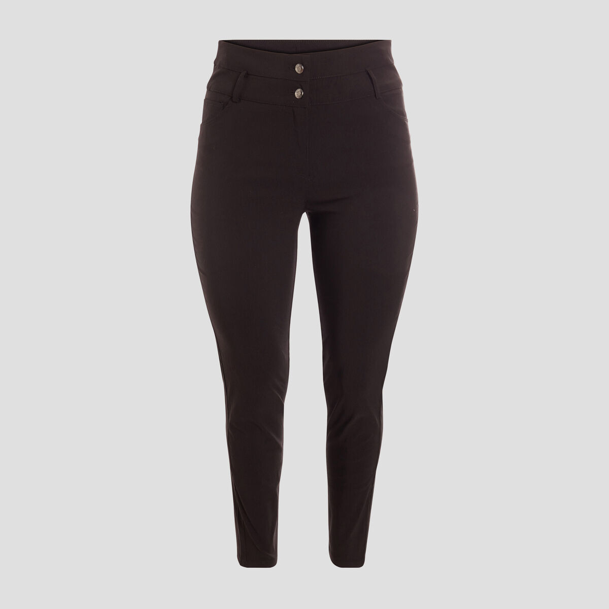 Pantalon skinny taille haute noir femme grande taille