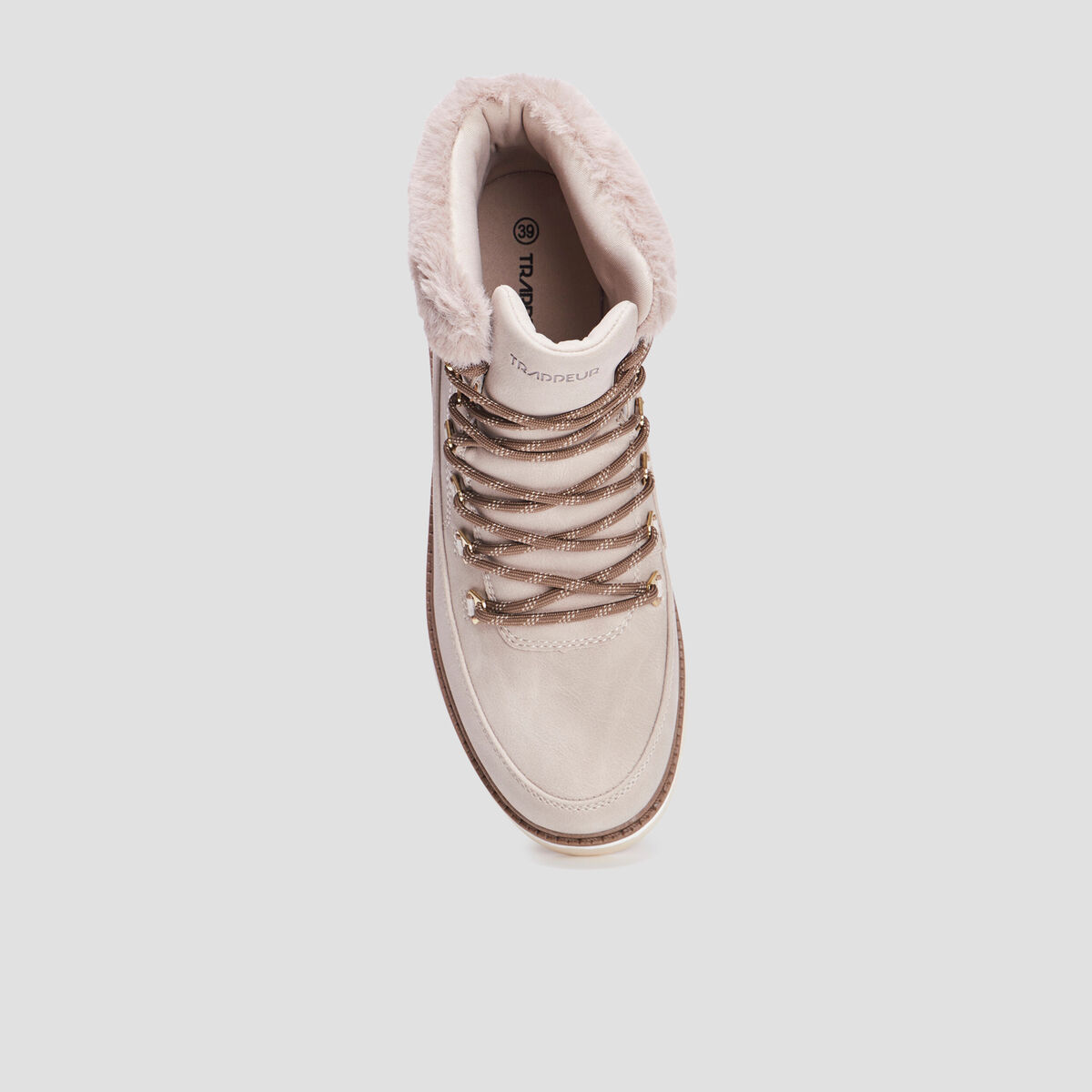Bottines fourrées à lacets Trappeur taupe femme