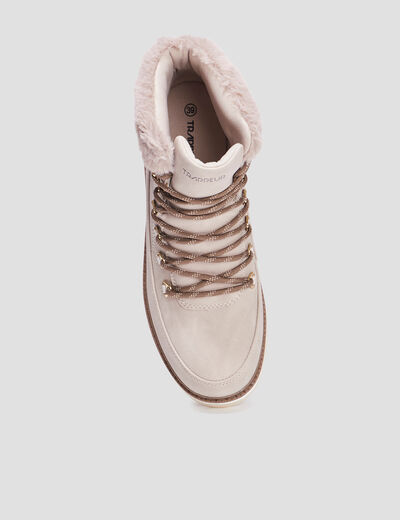 Bottines fourrées à lacets Trappeur taupe femme