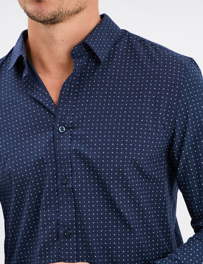 Chemise droite repassage facile bleu marine homme